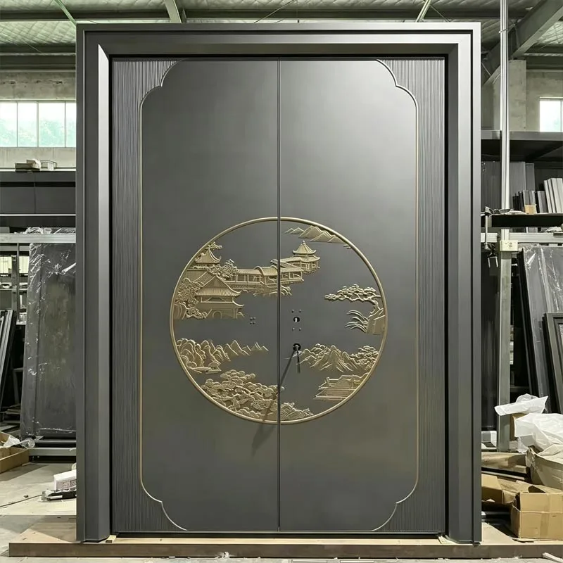 Pintu Aluminium Tuangan Masuk Corak Tenunan Timbul Timbul 3D