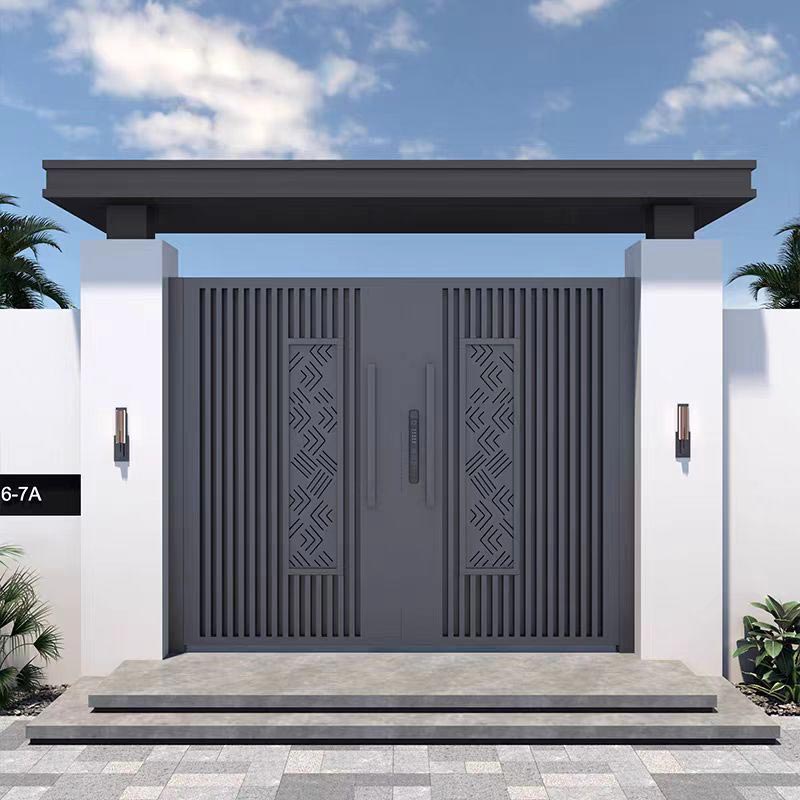 Pintu Halaman Tembaga-Aluminium Bertutup Tepi Minimalis